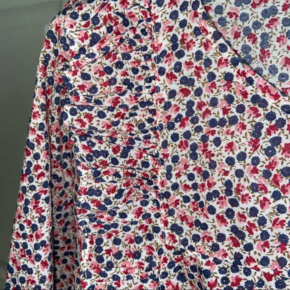 J Crew Mini Floral Print Ruffle Top Cottagecore - Picture 5 of 13
